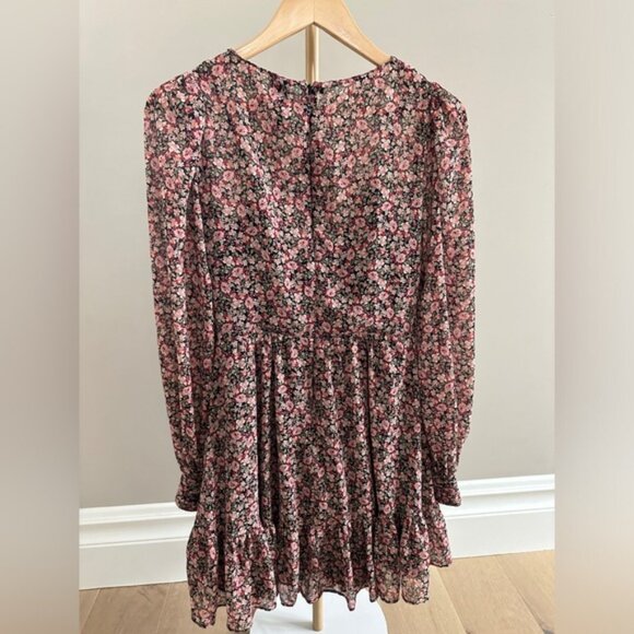 Ever New Long Sleeve Floral Ruched Mini Dress – Size 4 - Picture 2 of 10